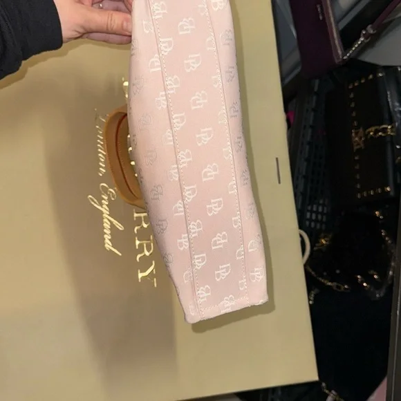 Dooney & Bourke Pink and Tan Totes with Monogram Patterns - Picture 6 of 10